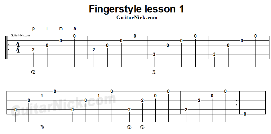 fingerstyle-lesson-1-guitar-tab